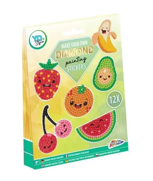 Diamond Painting Stickers Frugter 12 stk.